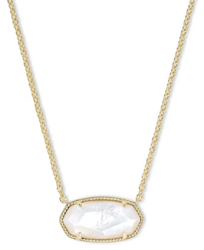 Kendra Scott Elisa Statement Short Pendant Necklace 14k Gold Over Brass In White