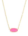 Kendra Scott Elisa Stone Adjustable Pendant Necklace In 14k Gold Plated, 19 In Gold/pink