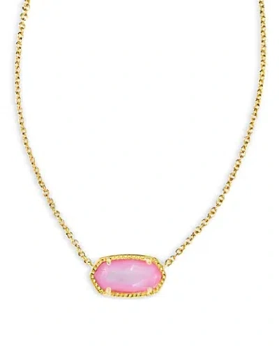 Kendra Scott Elisa Stone Pendant Necklace In 14k Gold Plated, 15-17 In Gold Blush