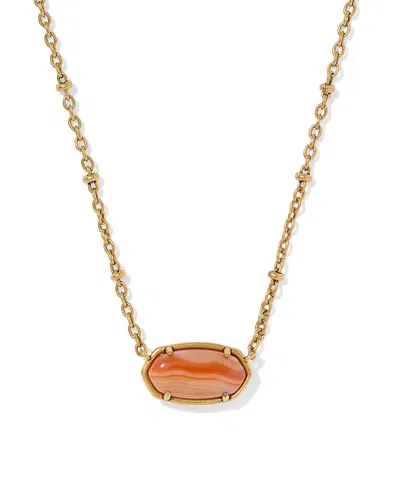Kendra Scott Elisa Tiger Stripe Openwork Stone Pendant Necklace, 16-19 In Gold