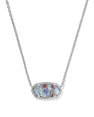Kendra Scott Elisa Usa Pendant Necklace, 16-19 In Metallic