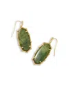 Kendra Scott Gold-tone Elle Bamboo-shaped Frame Drop Earrings In Gold/green