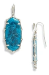 Kendra Scott Elle Bamboo Texture Drop Earrings In Silver Indigo Magnesite