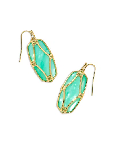 KENDRA SCOTT ELLE LATTICE FRAMED MOTHER OF PEARL DROP EARRINGS