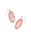 Kendra Scott 14k Gold-plated Lattice-framed Mother-of-pearl Drop Earrings In Pink/gold