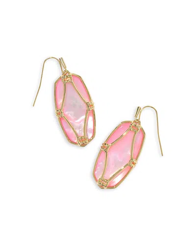 KENDRA SCOTT ELLE LATTICE FRAMED MOTHER OF PEARL DROP EARRINGS