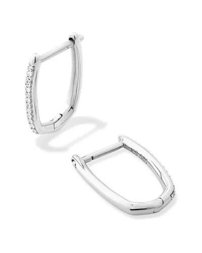 Kendra Scott Ellen Luxe 14k Rose Gold 0.10 Ct. Tw. Lab-grown Diamond Huggie  Earring In Silver