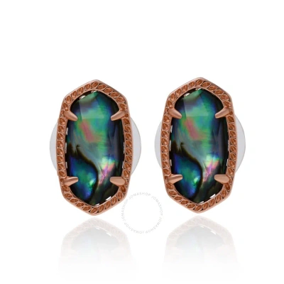 Kendra Scott Ellie 14k Gold Plated And Abalone Shell Stud Earrings 4217703459 In Green