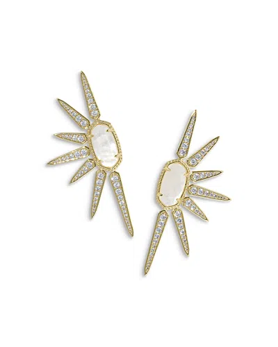 Kendra Scott Ellie Crystal Star Statement Earrings In Green