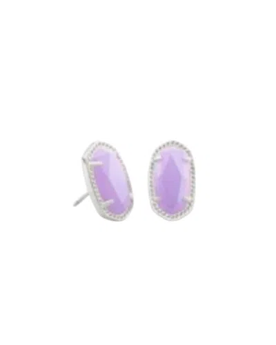 Kendra Scott Ellie Earrings In Lilac & Silver In Multi