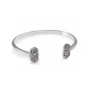 Kendra Scott Elton Silver Cuff Bracelet In Platinum Drusy In Brown