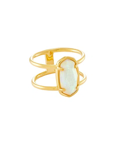 Kendra Scott Elyse 18k Over Silver Princess Mia Sterling Opal Ring In Gold