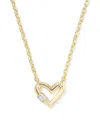 Kendra Scott Cubic Zirconia 14k Gold Plated Over Brass Emery Heart Pendant Necklace In Gold