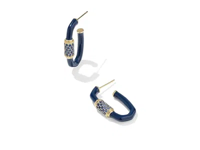 Kendra Scott Emery Enamel Hoop In Blue