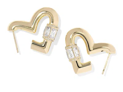 Kendra Scott Emery Heart Hoop In Gold