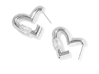 Kendra Scott Emery Heart Hoop In Silver