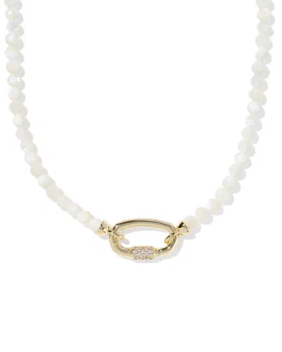 Kendra Scott Emery Pave Link Stone Beaded Strand Necklace, 17 In Multi