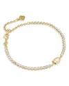 Kendra Scott Emilie Mother-of-pearl & Crystal Tennis Bracelet In Gold