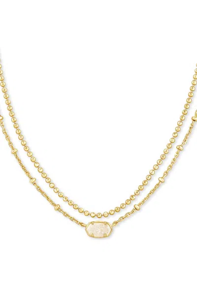 Kendra Scott Emilie Multi Strand Necklace In Drusy In Gold