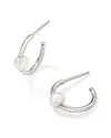 Kendra Scott Emmaline Silver 5.00mm Pearl Huggie Earring In Metallic