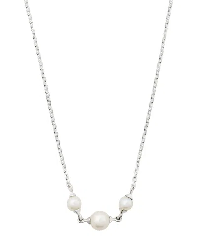 Kendra Scott Emmaline Trio Silver Pearl Pendant Necklace In Metallic