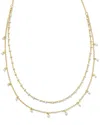 Kendra Scott Eve 14k Plated Pearl Cz Multi Strand Necklace In Gold
