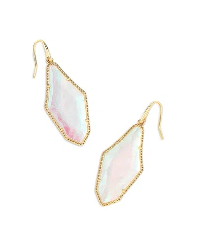 Kendra Scott Evelyn 14k Gold Plated Coloured Stone Drop Earrings In Gold/white