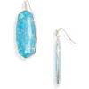 Kendra Scott Faceted Danielle Drop Earrings In Bronze Veined Turquoise/gold