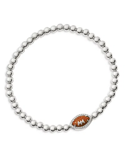Kendra Scott Football Beaded Stretch Bracelet In Rhd Orange