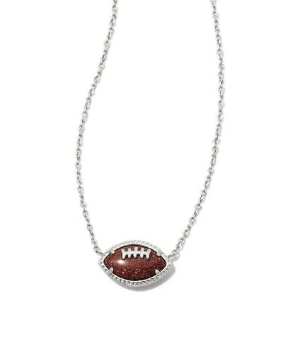 Kendra Scott Football Short Pendant In Gold In Darkorange Silver