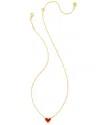 Kendra Scott Framed Ari Heart 14k Plated Pendant Necklace In Gold