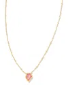 Kendra Scott Framed Tess Satellite 14k Plated Lab-grown Lab Grown Opal Pendant  Necklace In Gold