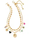 Kendra Scott Frankie Crystal 14k Plated Charm Necklace In Gold