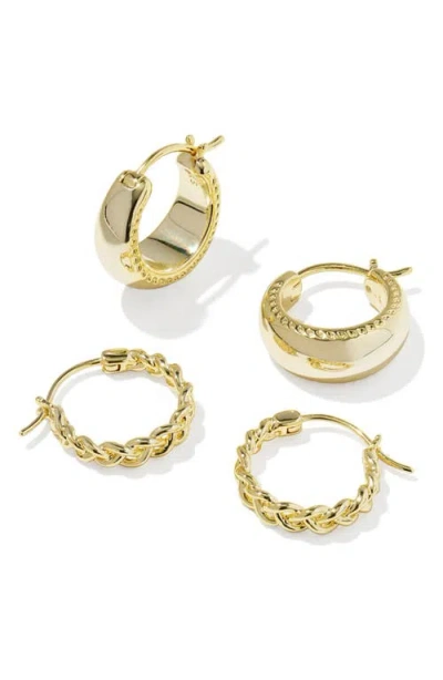 Kendra Scott 14k Gold-plated 2-pc. Gabriella Huggie Earrings Set