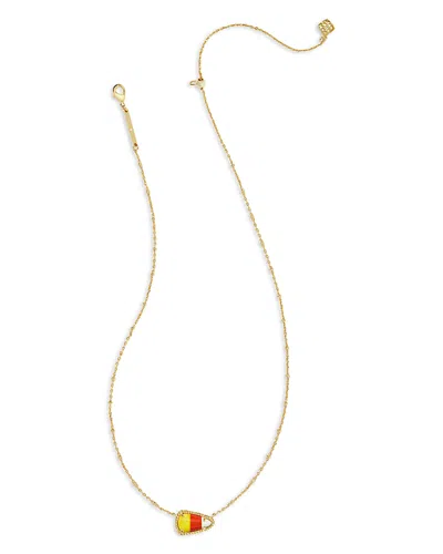 Kendra Scott Gemstone Candy Corn Adjustable Pendant Necklace, 16-19 In Gold