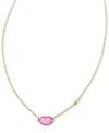 Kendra Scott Gemstone Lips 18" Adjustable Reversible Pendant Necklace In Gold,hot Pink Mother Of Pearl