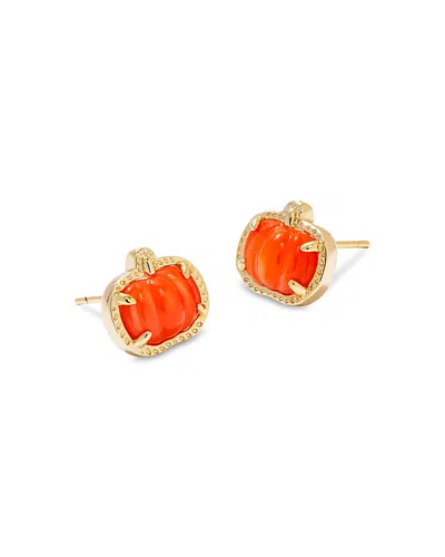 Kendra Scott Gold-tone Pumpkin Stud Earrings In Gold Orang