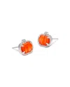 Kendra Scott Gemstone Pumpkin Stud Earrings In Silver