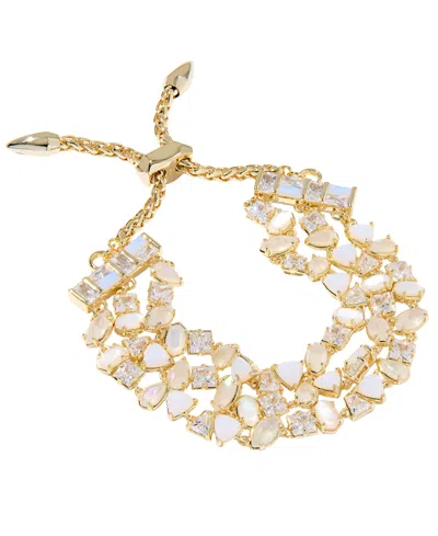 Kendra Scott Geometric Crystal Isabelle Statement Bracelet In Gold