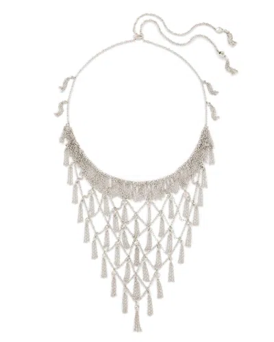 Kendra Scott Georgina Necklace In Rhodium Plate/white Cz In Multi