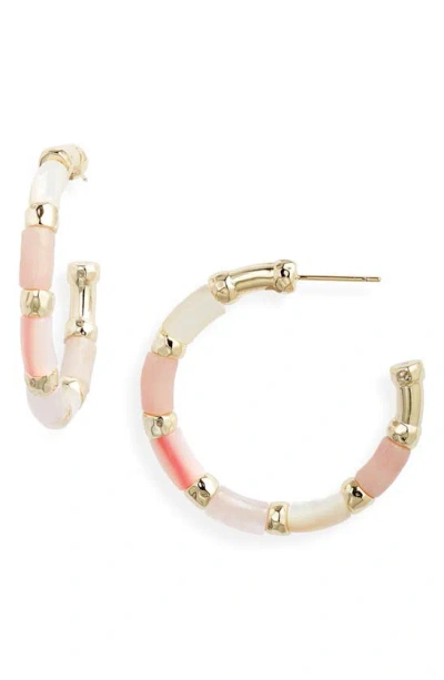 Kendra Scott Gigi Hoop Earrings In Gold Pink Mix