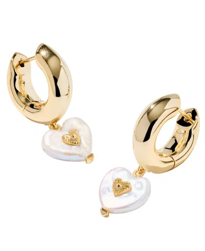 KENDRA SCOTT GOLD PLATED SASHA HEART HUGGIE EARRINGS
