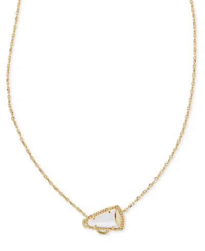 Kendra Scott Gold-tone Cheer Short 19" Pendant Necklace In Gold White