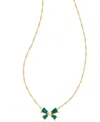 Kendra Scott Blair Drusy Stone Bow Adjustable Pendant Necklace In 14k Gold Plated, 19 In Gold Emera