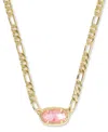 Kendra Scott Elisa Mother-of-pearl Figaro Chain Pendant Necklace In Gold