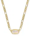 Kendra Scott Elisa Mother-of-pearl Figaro Chain Pendant Necklace In Gold