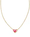 Kendra Scott Gold-tone Framed Ari Heart Short Pendant 19" Necklace In Gold Azale