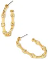 Kendra Scott Gold-tone Maura Bamboo-shaped Medium Hoop Earrings, 1.5" In Gold White