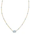 Kendra Scott Gold-tone Mini Elisa Enamel Frame Short Pendant Necklace, 15" + 4" Extender In Gld Periwi