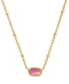 Kendra Scott Gold-tone Mini Elisa Enamel Frame Short Pendant Necklace, 15" + 4" Extender In Gold Azalea Illusion